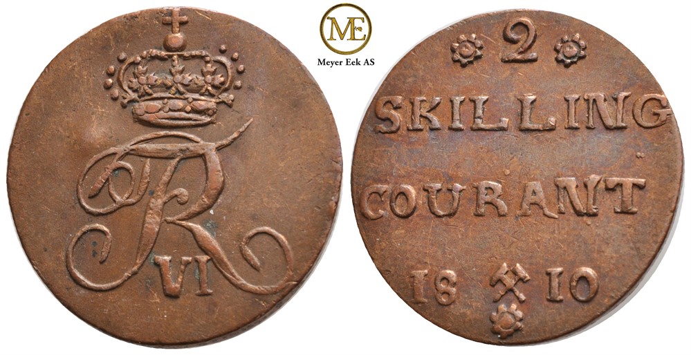2 skilling 1810 Fredrik IV. Kv.01