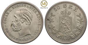 50 øre 1901 Oscar II. Kv.0