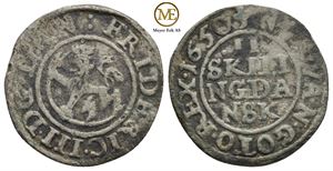 2 skilling 1650 Frederik III. Kv.1