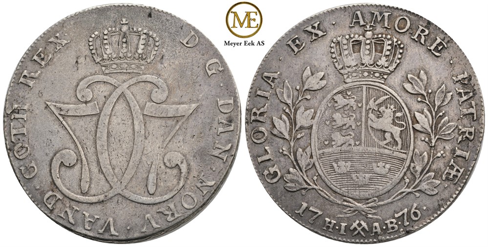 Speciedaler 1776 Christian VII. Kv.1+