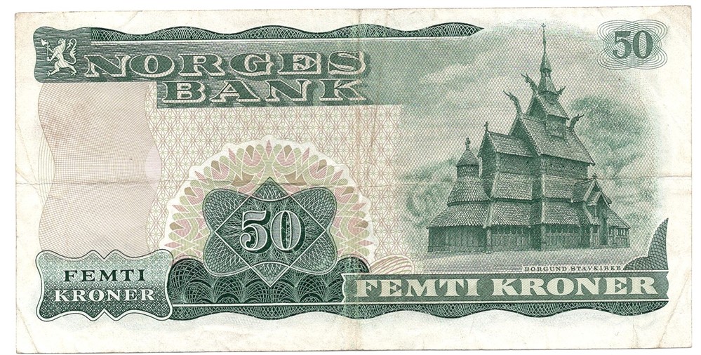 50 kroner 1971 Z.5025415 5-million erstatnnigsseddel. RR-seddel. Kv.1