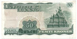 50 kroner 1971 Z.5025415 5-million erstatnnigsseddel. RR-seddel. Kv.1