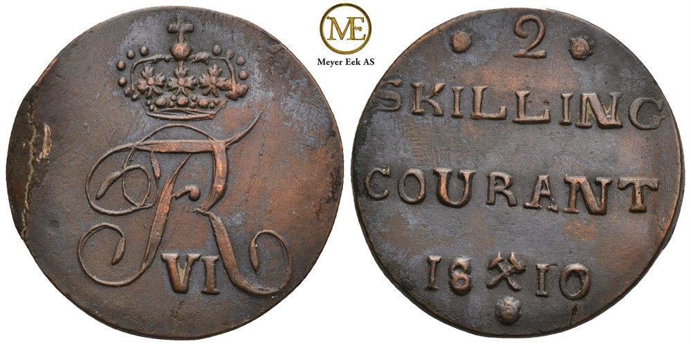 2 skilling 1810 Frederik VI. Kv.0/01