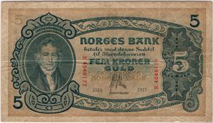 5 kroner 1915 E.4048177. 25 Very Fine