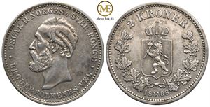 2 kroner 1898 Oscar II. Kv.1/1+