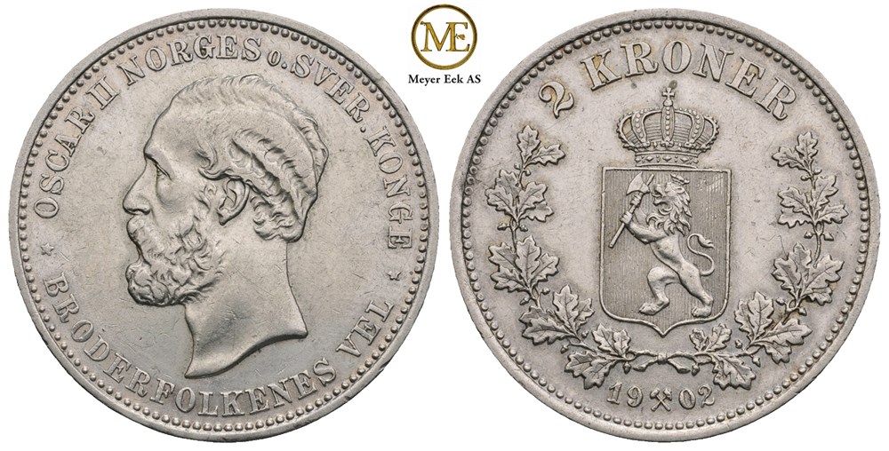 2 kroner 1902 Oscar II. Kv.01