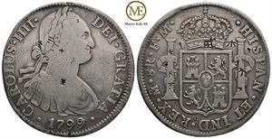 8 reales 1799 Carl IV. Mexico. Kv.1/1+