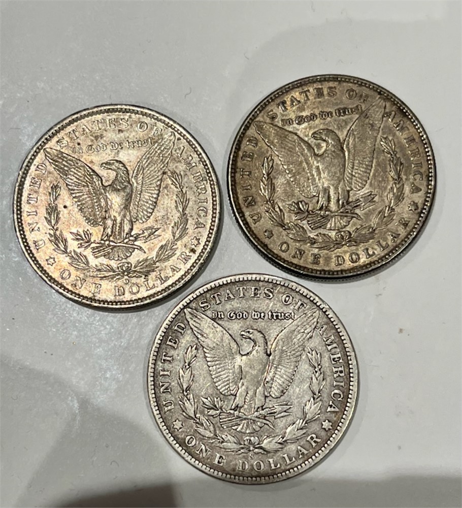 Morgan dollar 1882o, 1886, 1901s VK.