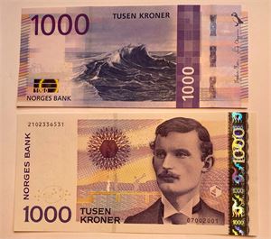 1000 kroner 2001 og 2019. Kv.0