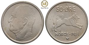 50 øre 1959 Olav V. Kv.0