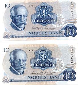 10 kroner 1979 HN og HO erstatning