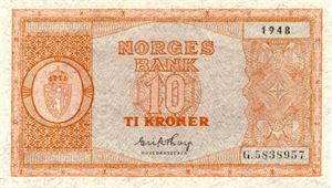 10 kroner 1948 G ex. Skanfil 19.1.18