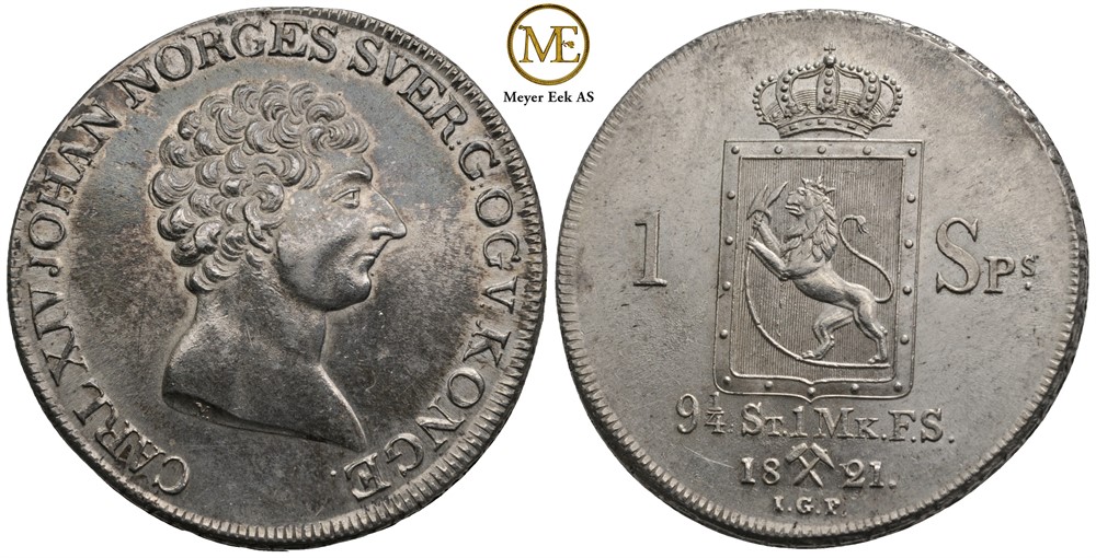 Speciedaler 1821 Carl XIV Johan. Kv.0