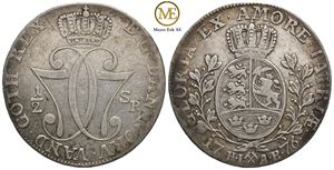 1/2 speciedaler 1776 Christian VII. Kv.1/1+