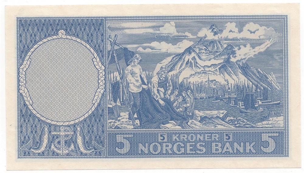 5 kroner 1957 F.1062620. Kv.0