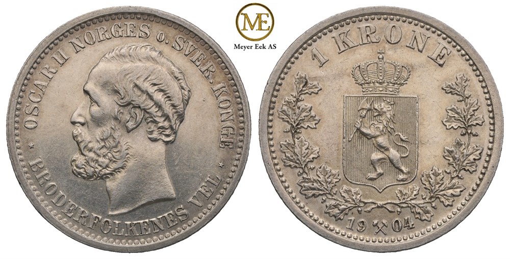 1 krone 1904 Oscar II. Kv.0/01