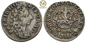 8 skilling 1713 Frederik IV. Kv.1+