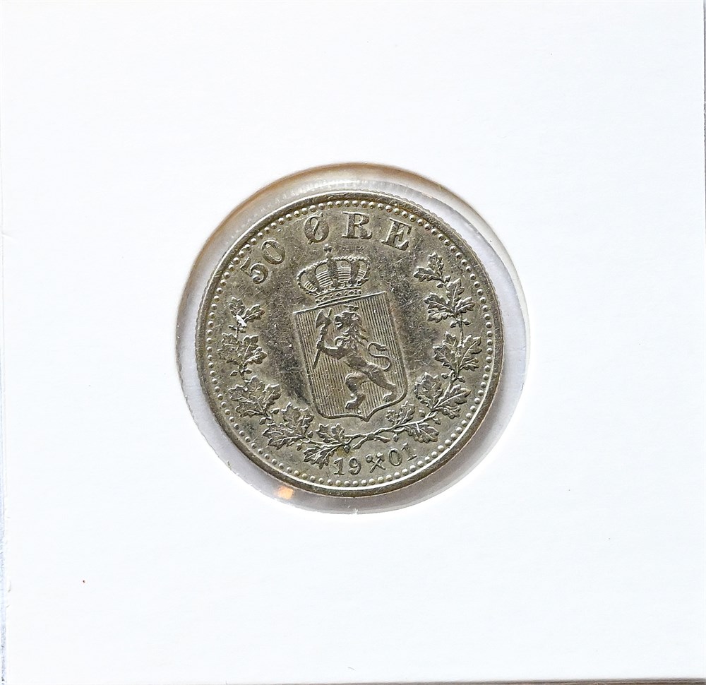 Norge 50 øre 1901 kv.1+