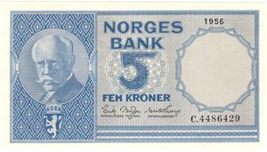 5 kroner 1956 C.4486429. Kv.0