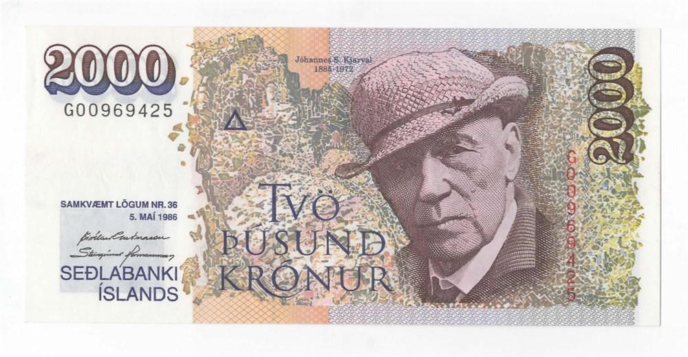 Island 2000 kronur L. 1986 (1995) kv. 01