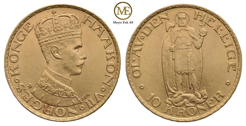 10 kroner 1910 Haakon VII. Kv.0/01