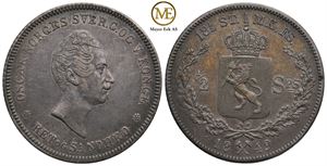 1/2 speciedaler 1849 Oscar I. Kv.1+