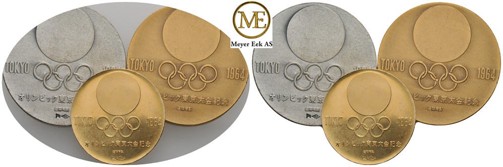 Sett med minnemedaljer Tokyo OL 1964.