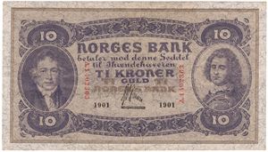 10 kroner 1901 A.1402363. Kv.1+