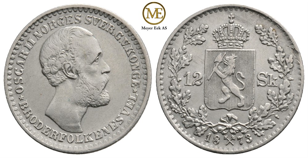 12 skilling 1873 Oscar II. Kv.01
