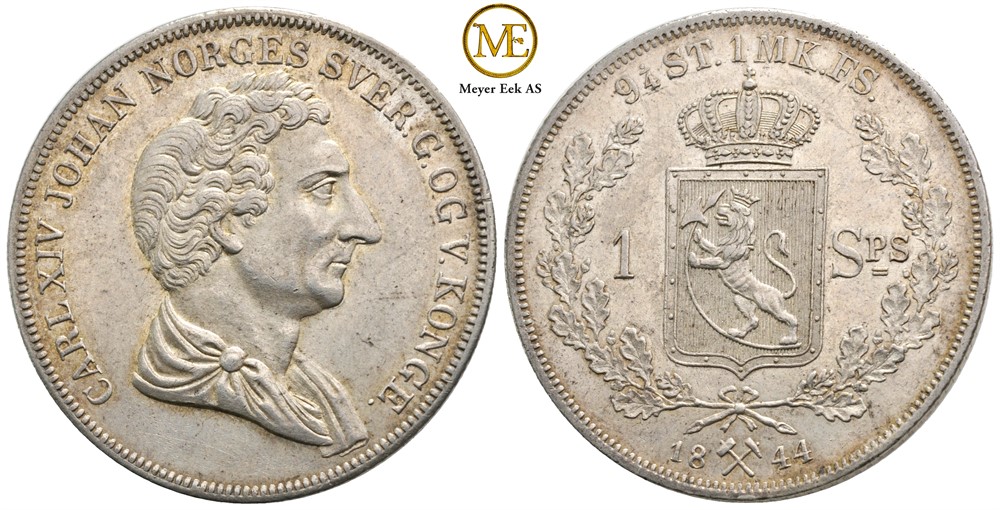 Speciedaler 1844 Carl XIV Johan. Kv.0/01