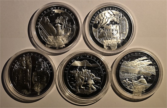 Norge i krig 5 stk fra Samlerhuset kv. Proof
