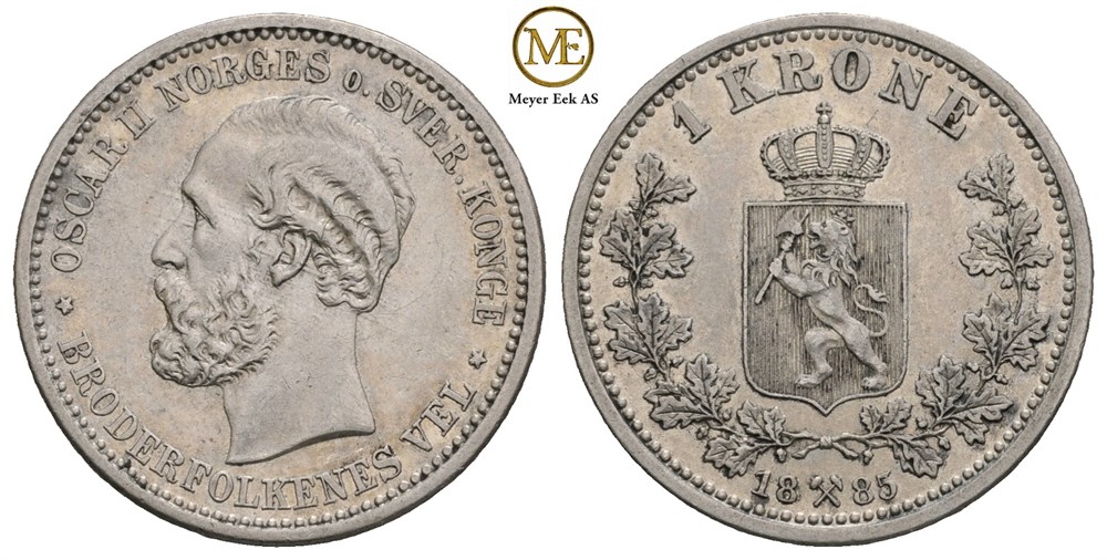 1 krone 1885 Oscar II. Kv.01