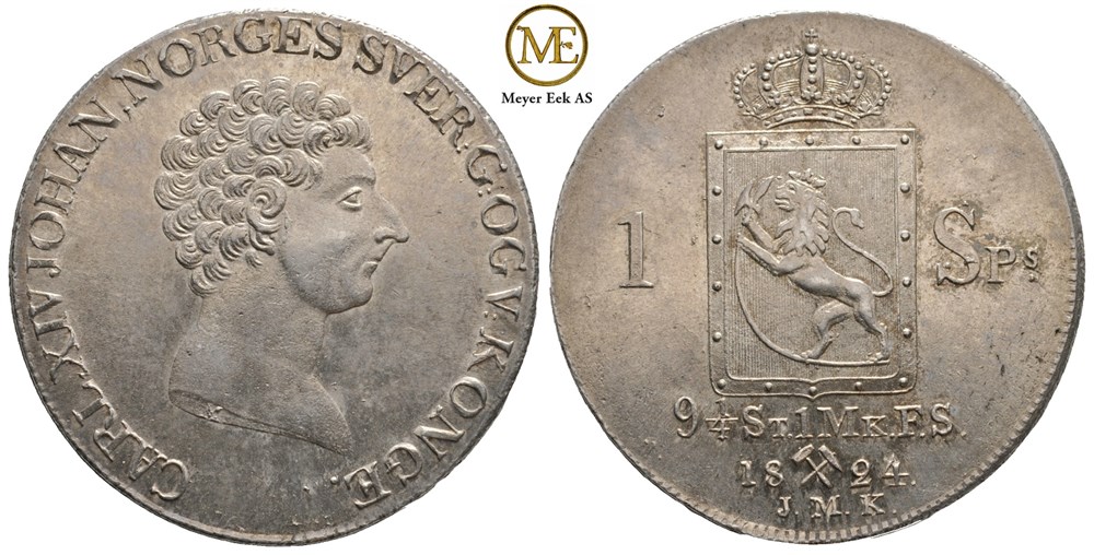 Speciedaler 1824 Carl XIV Johan. Kv.0