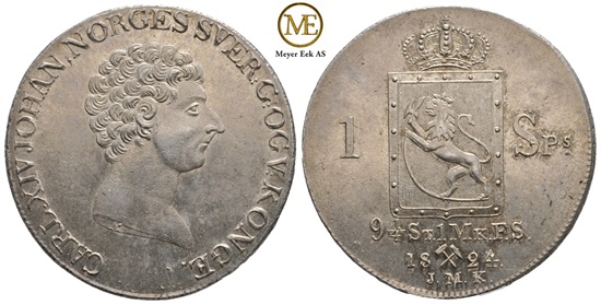 Speciedaler 1824 Carl XIV Johan. Kv.0