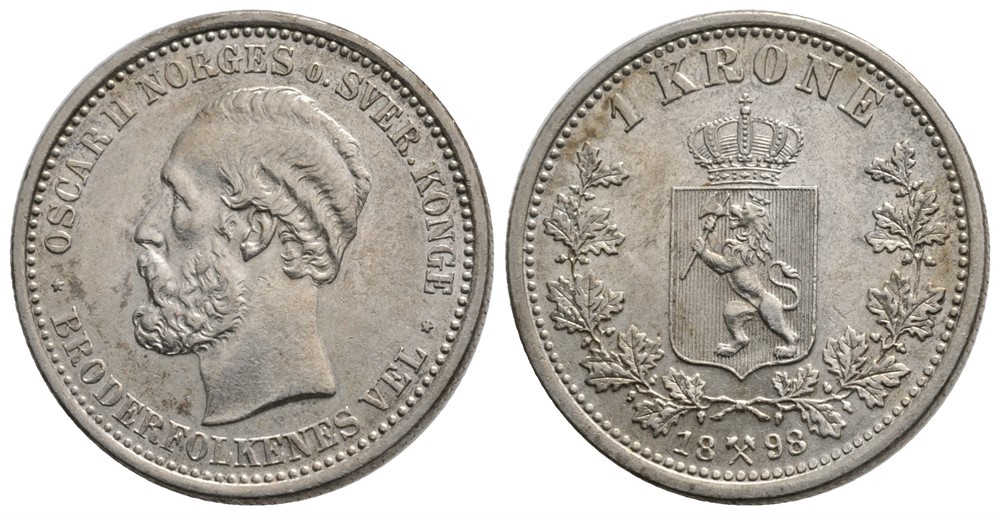 1 krone 1898 Oscar II. Kv.01