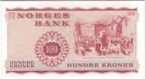 100 kroner 1977 Z.0595183 erstatningsseddel. Kv.01