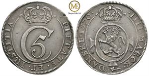 4 mark 1670 Christian V. Kv.1+/01
