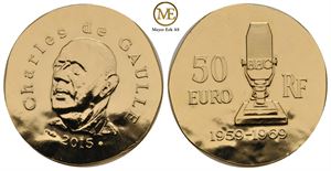 50 euro 2015. Charles De Gaulle. Proof