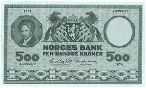 500 kroner 1974 A.5385372. Kv.01