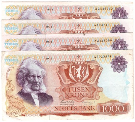 Lot. 1000 kroner 1975 A. VK