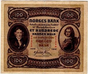 100 kroner 1940 B Kv.1