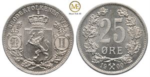 25 øre 1900 Oscar II. Kv.0