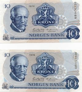 10 kroner 1976 QÆ og QØ erstatning