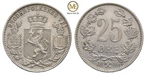 25 øre 1896 Oscar II. Kv.0/01