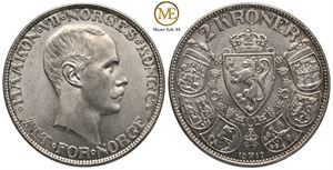 2 kroner 1917 Haakon VII. Kv.0