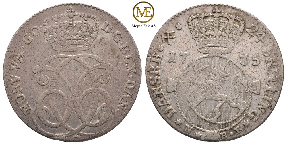 24 skilling 1735 Christian VI. Kv.1