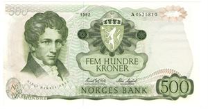 500 kroner 1982 A.4635810. Kv.0