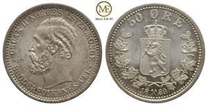 50 øre 1889 Oscar II. Kv.0