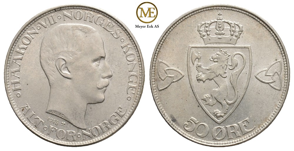 50 øre 1915 Haakon VII. Kv.0