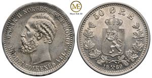 50 øre 1889 Oscar II. Kv.0